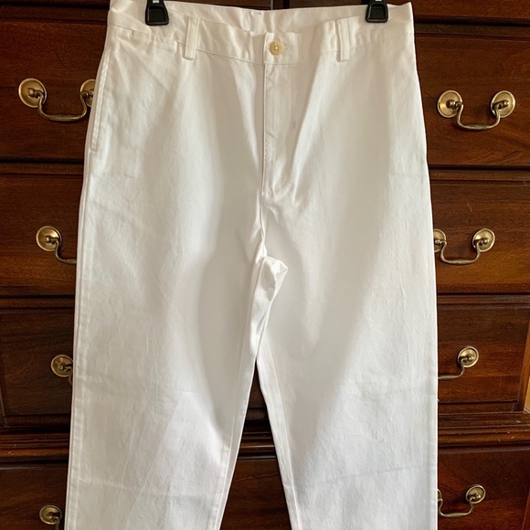 POLO RALPH LAUREN BOY’S WHITE CHINOS - Picture 1 of 7